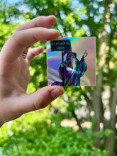 Load image into Gallery viewer, Hit &#39;em with the Riddim holographic sticker
